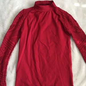Bebe cherry red long sleeve top. Size Small